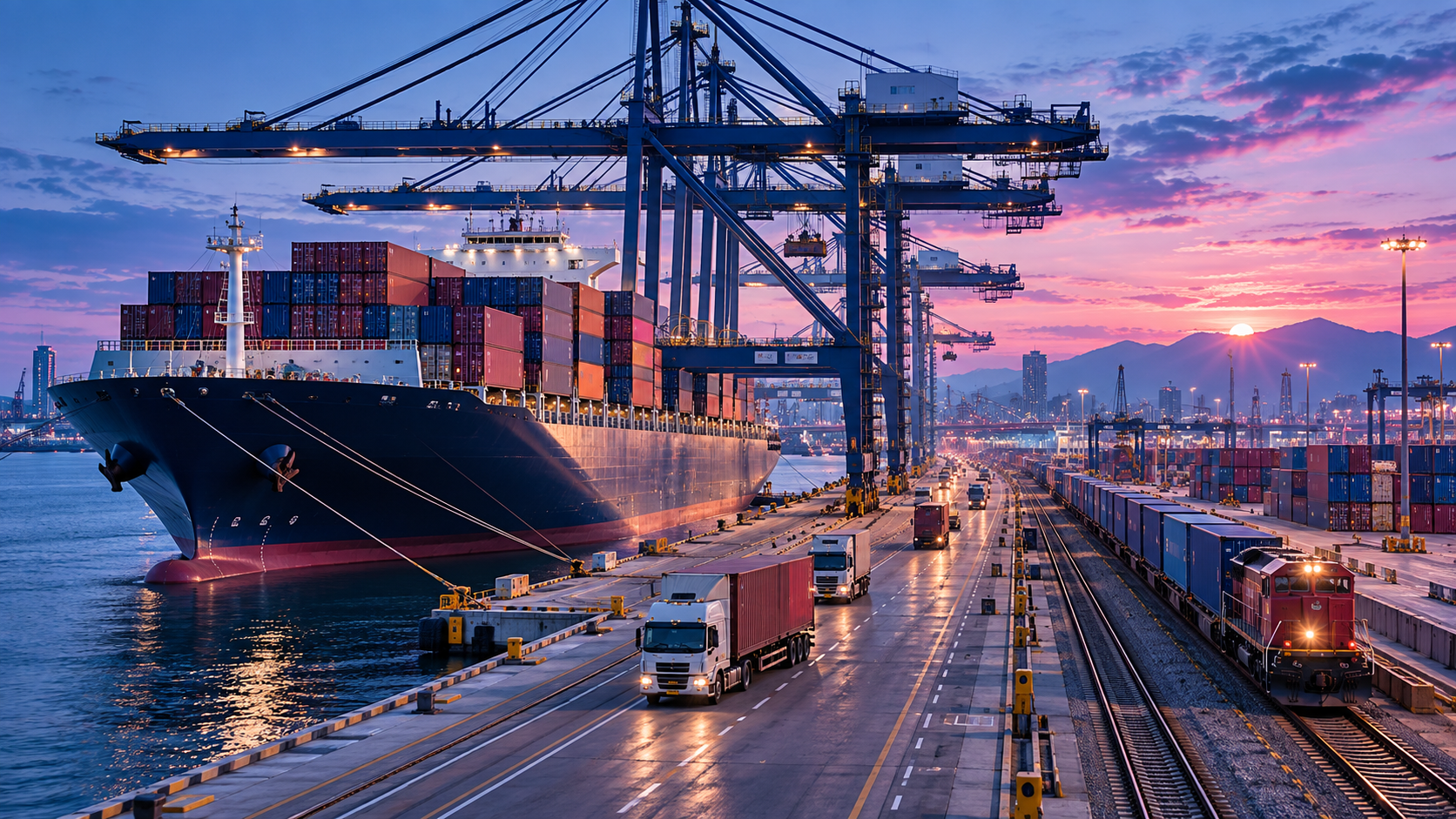 Container vessel and port infrastructure